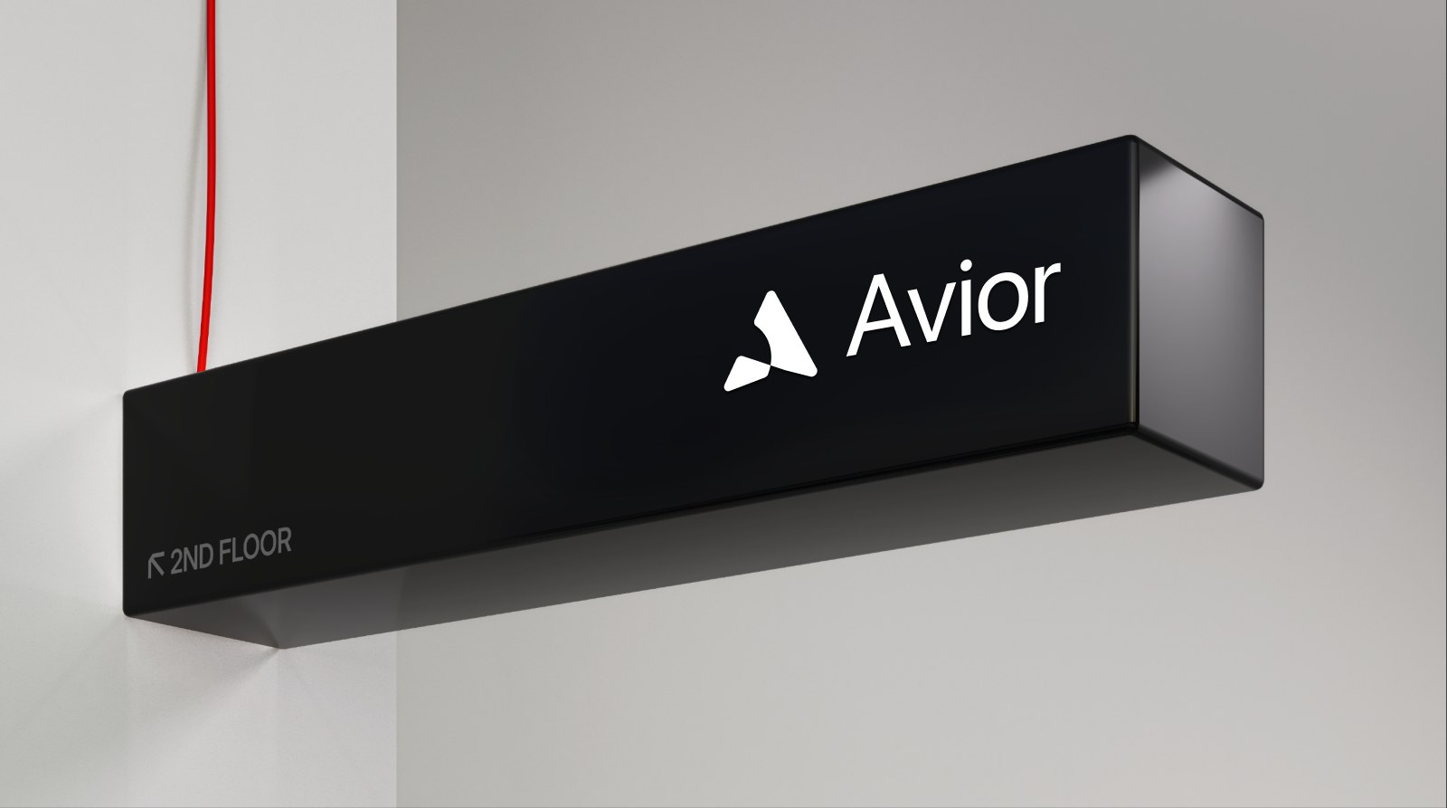 The Avior mark on a sign.