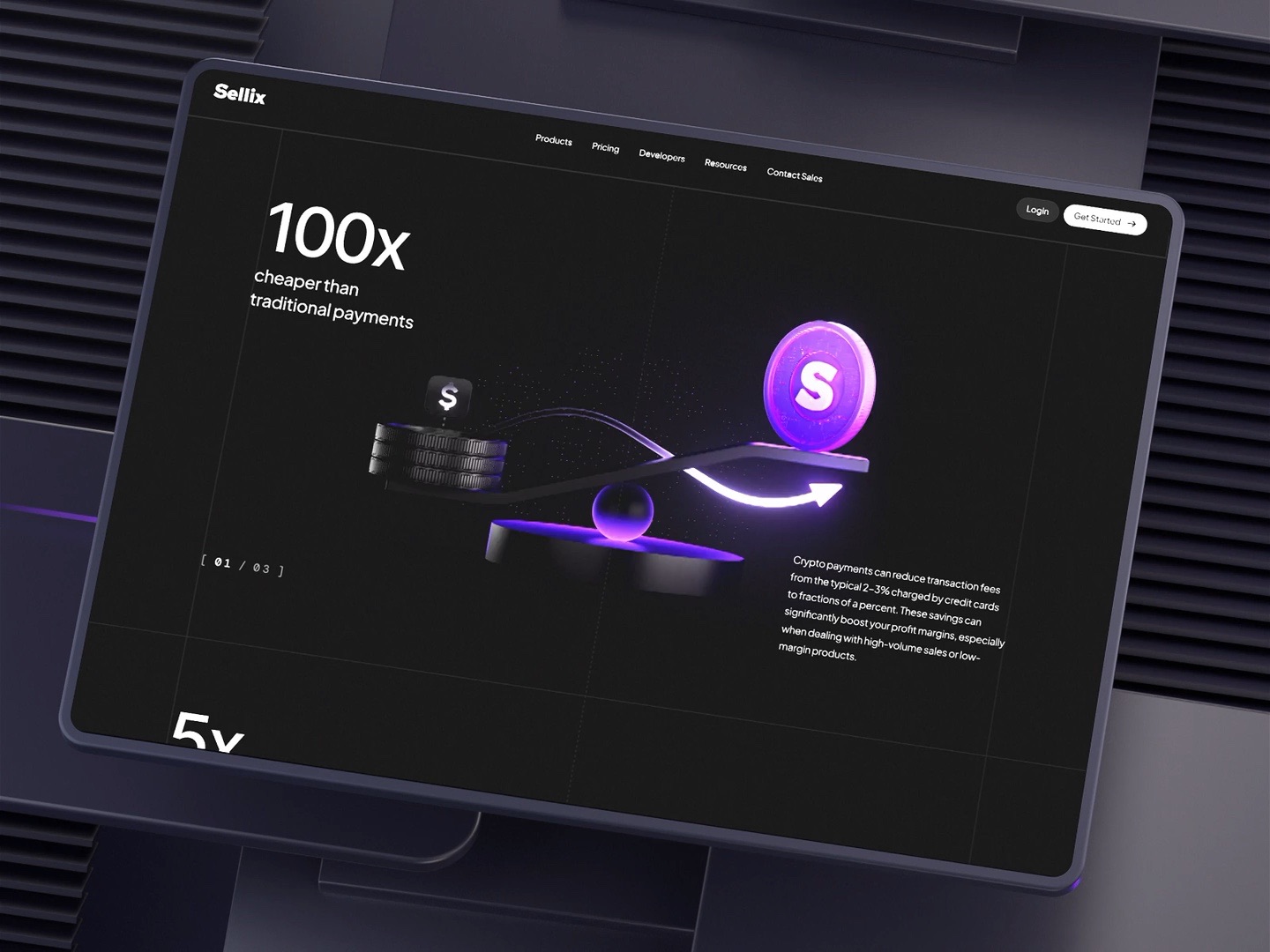 The Sellix front page.